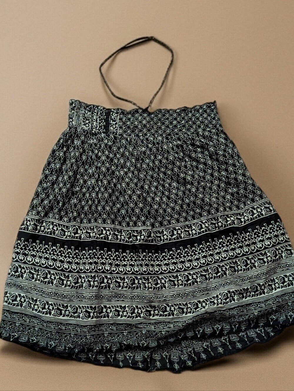 Studio West B/W Patterned Extra Lightweicht Cotton A-Line Boho Skirt Size L/XL - Picture 5 of 9